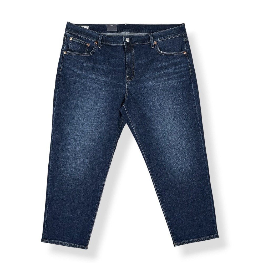 Gap Jeans Women 35/20R (ACTUAL 42x25) Blue Girlfriend Ankle Taper Mid Rise NWT